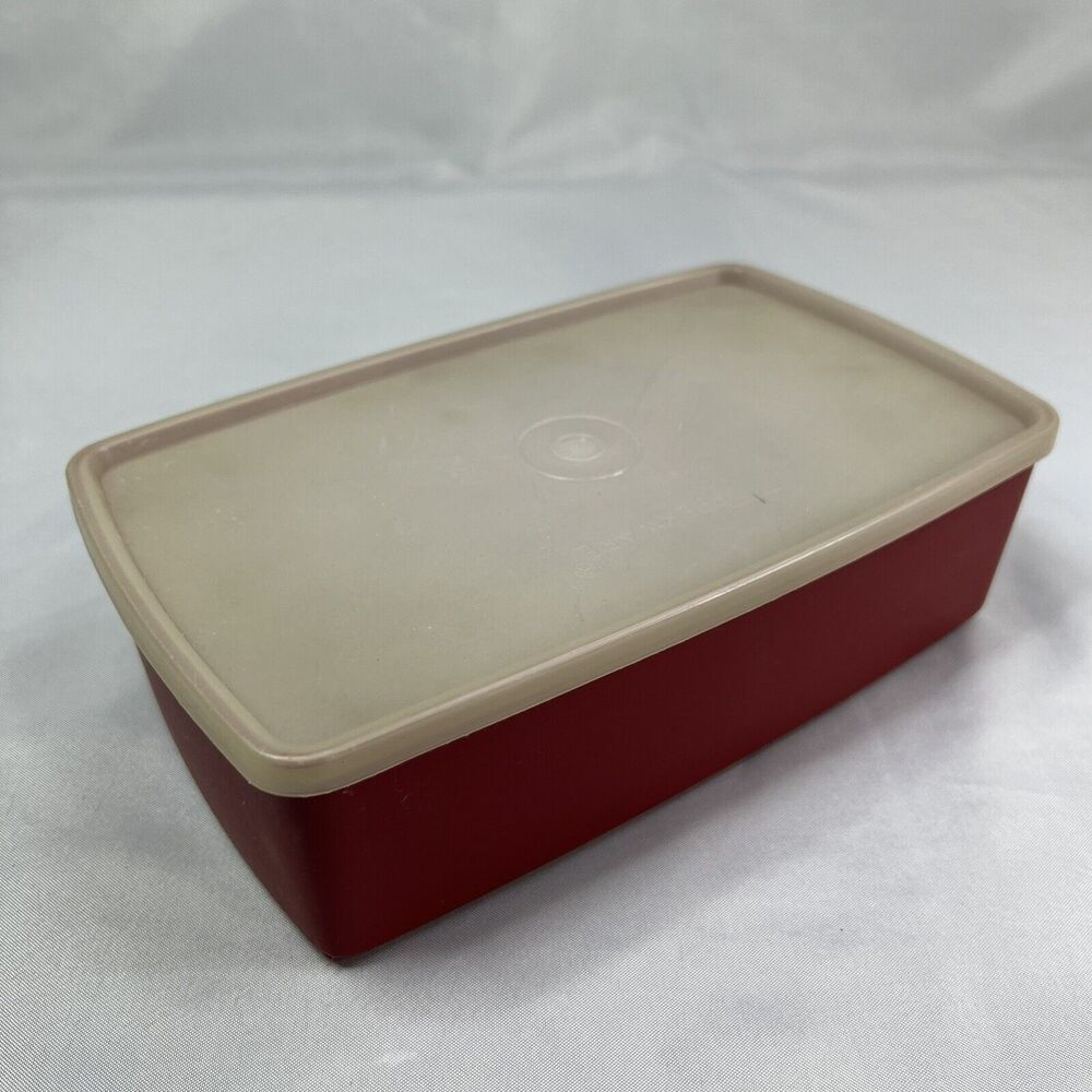 Tupperware Pac N Store Paprika Rectangular Container 773-4 With Clear Lid